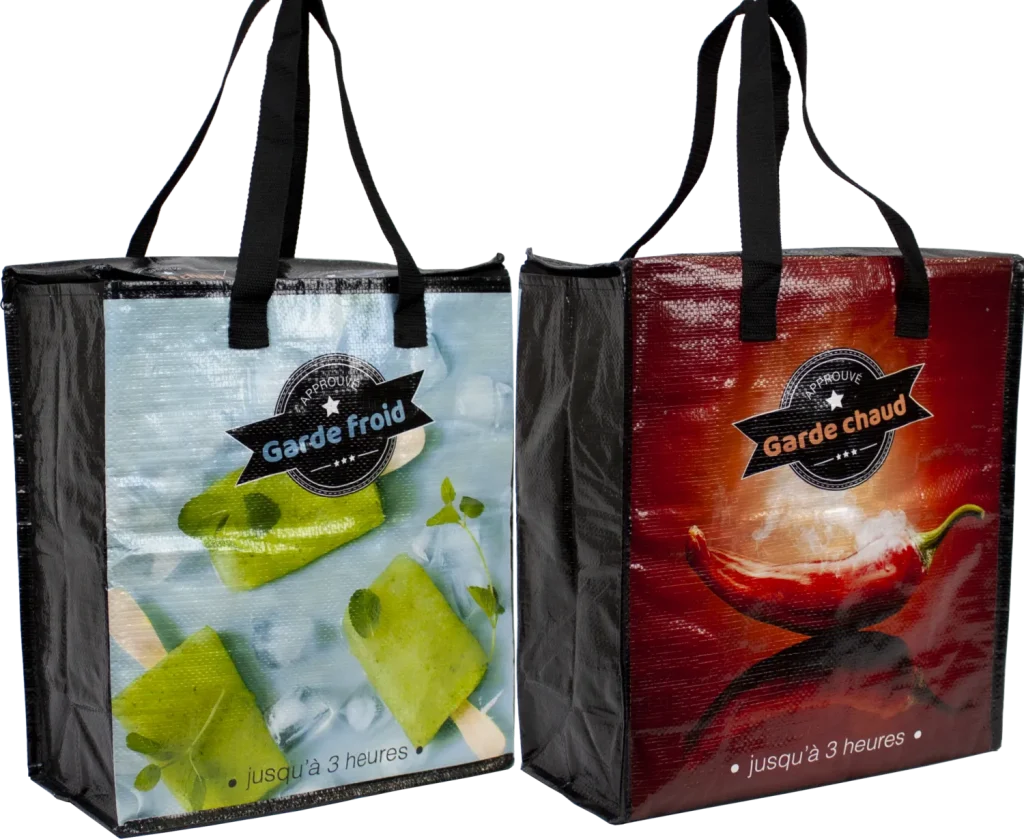 Sac isotherme imprimé – 14 x 7 x 16 po – 140 GSM