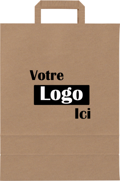 Kraft paper bag with flat handles