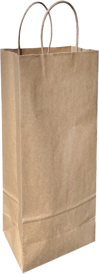 Kraft wine bag with twisted handles