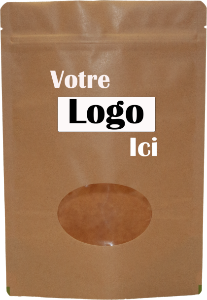 Paper food pouch with round window