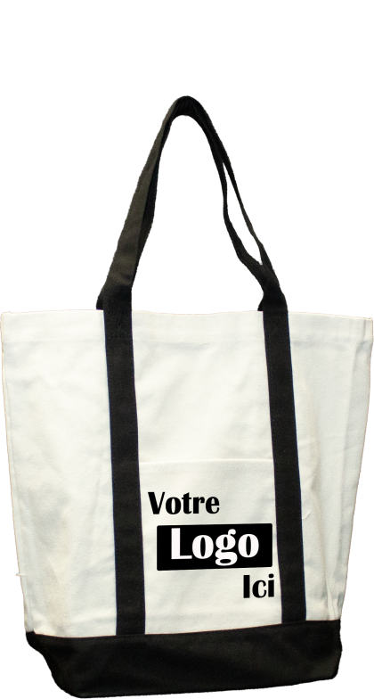 Heavy-duty cotton tote bag with pocket - 17L x 6W x 15H - 12oz