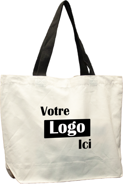 Large reusable cotton bag with magnetic button closure - 18L x 5W x 14H - 8oz