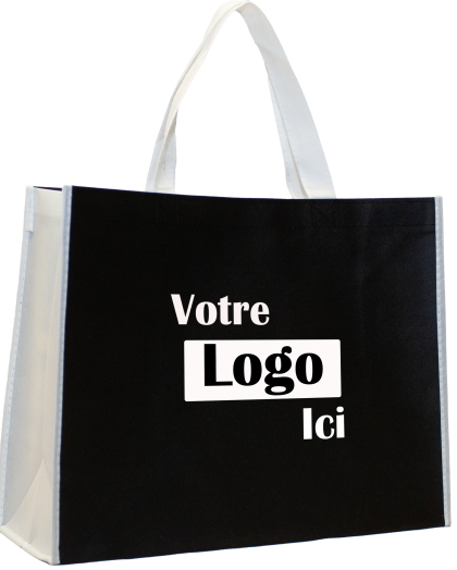 Two-tone reusable tote bag non-woven - 17 L x 7 W x 13 H - 100 gsm