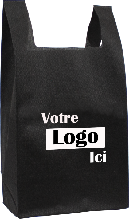 T-shirt bag with non-woven bottom gusset - 11 L x 7 W x 20 H - 70 gsm