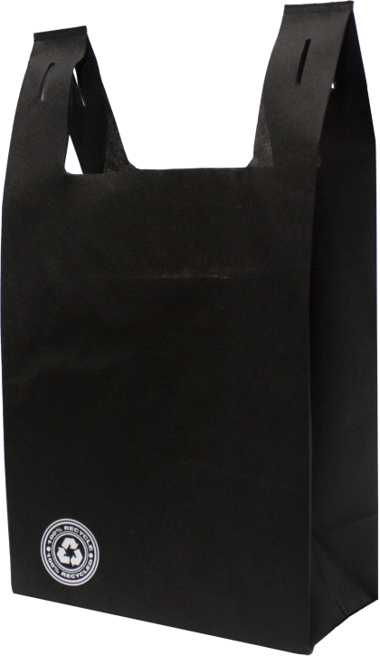 Non-woven reusable t-shirt bag - 12 L x 7 W x 22 H - 60 gsm