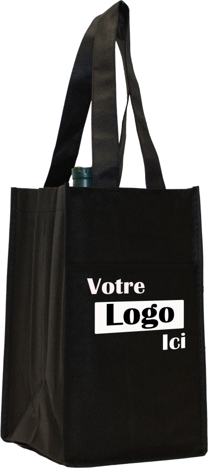Reusable Wine Bag for 4 Bottles Non-Woven - 7 L x 6.75 W x 12 H - 80 gsm