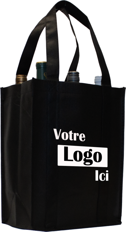 Reusable wine bag for 6 bottles non-woven - 10.25 L x 6.5 W x 13 H - 100 gsm